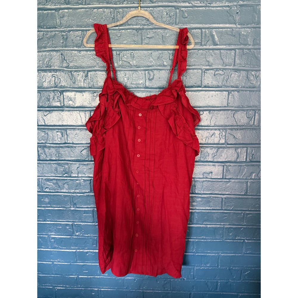 Universal Thread Maroon Red Ruffle Button Front Mini Dress XXL New With Tags